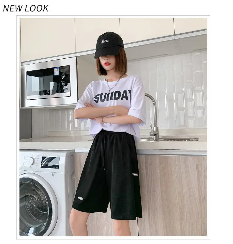 Women Ice Silk Slimming Shorts Summer Casual Wide Leg Pants — feature 19
