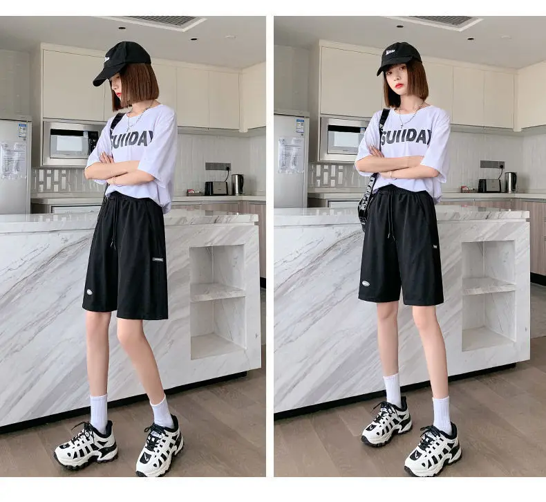 Women Ice Silk Slimming Shorts Summer Casual Wide Leg Pants — feature 20