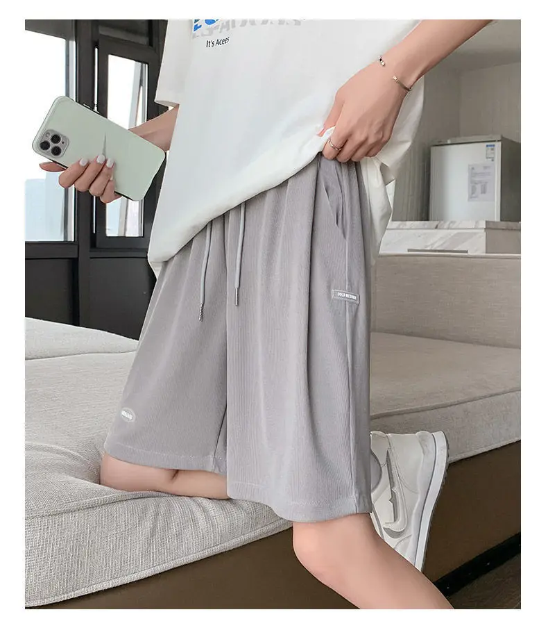 Women Ice Silk Slimming Shorts Summer Casual Wide Leg Pants — feature 21