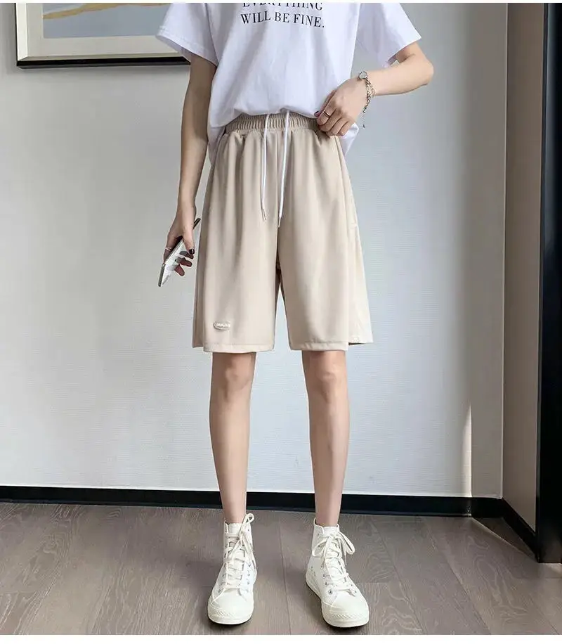 Women Ice Silk Slimming Shorts Summer Casual Wide Leg Pants — feature 24