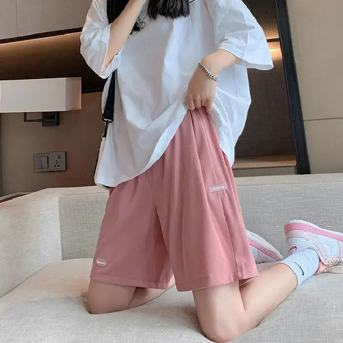 Women Ice Silk Slimming Shorts Summer Casual Wide Leg Pants