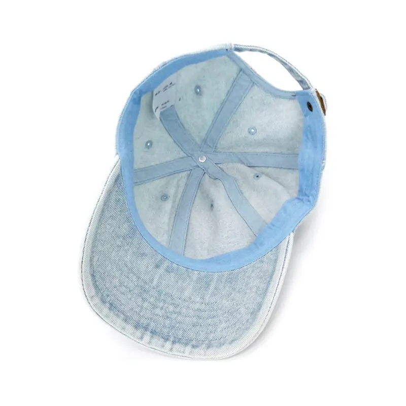 Denim Baseball Cap Solid Color Distressed Korean Style
