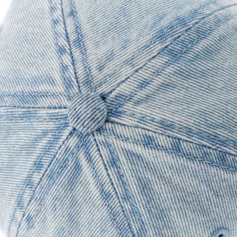 Denim Baseball Cap Solid Color Distressed Korean Style