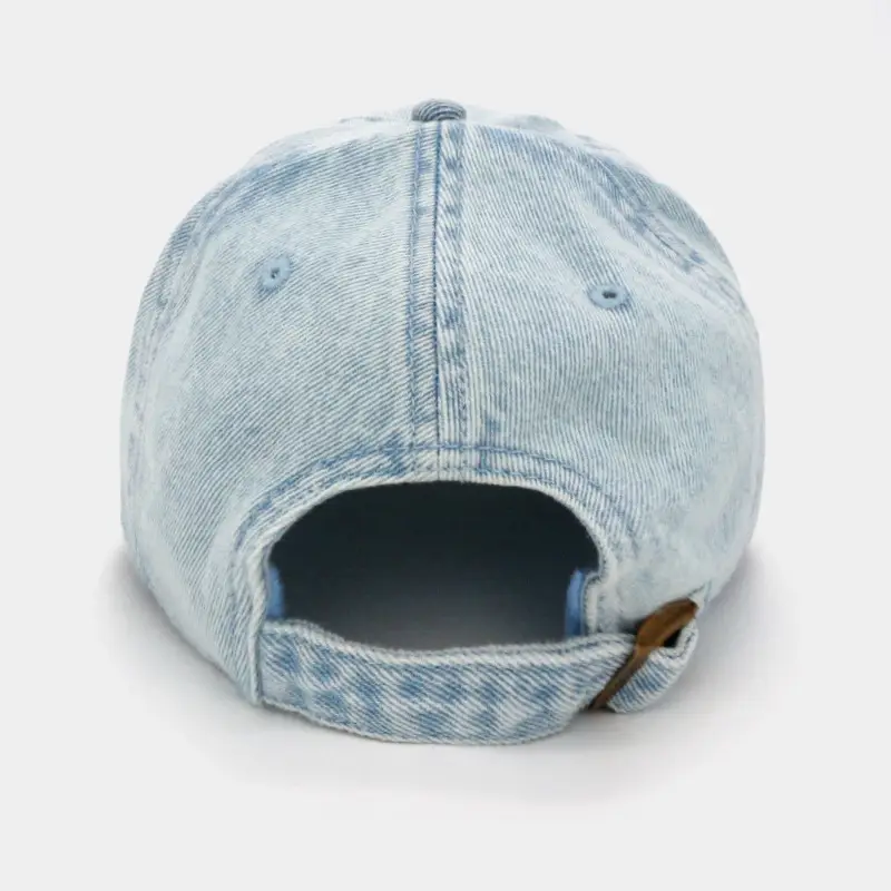 Denim Baseball Cap Solid Color Distressed Korean Style — feature 6