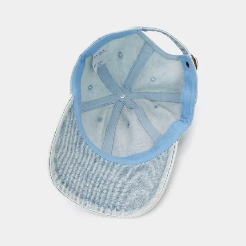 Denim Baseball Cap Solid Color Distressed Korean Style — feature 7