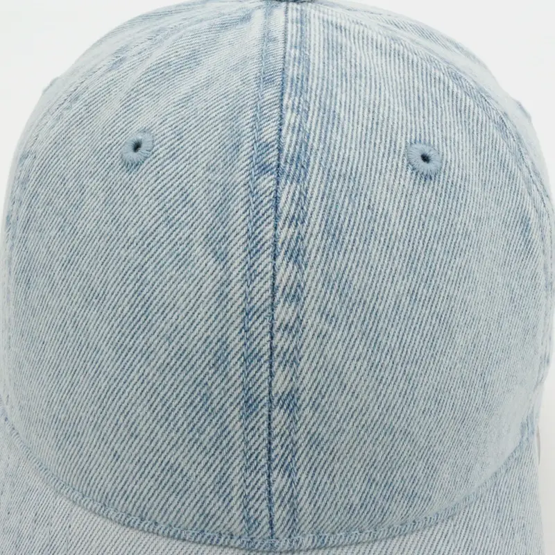 Denim Baseball Cap Solid Color Distressed Korean Style — feature 8
