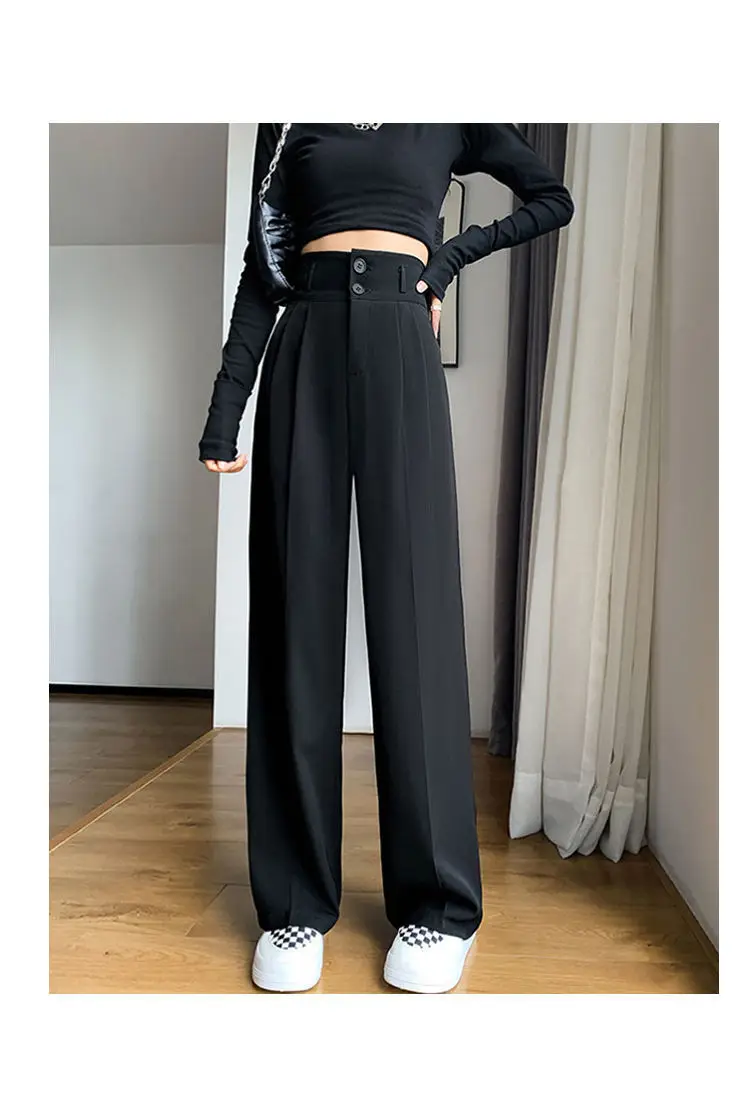 Gray High Waist Wide Leg Pants 2022 Summer — feature 10