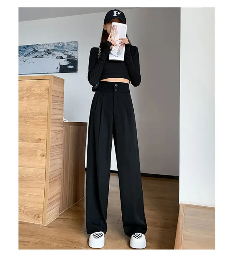 Gray High Waist Wide Leg Pants 2022 Summer — feature 13