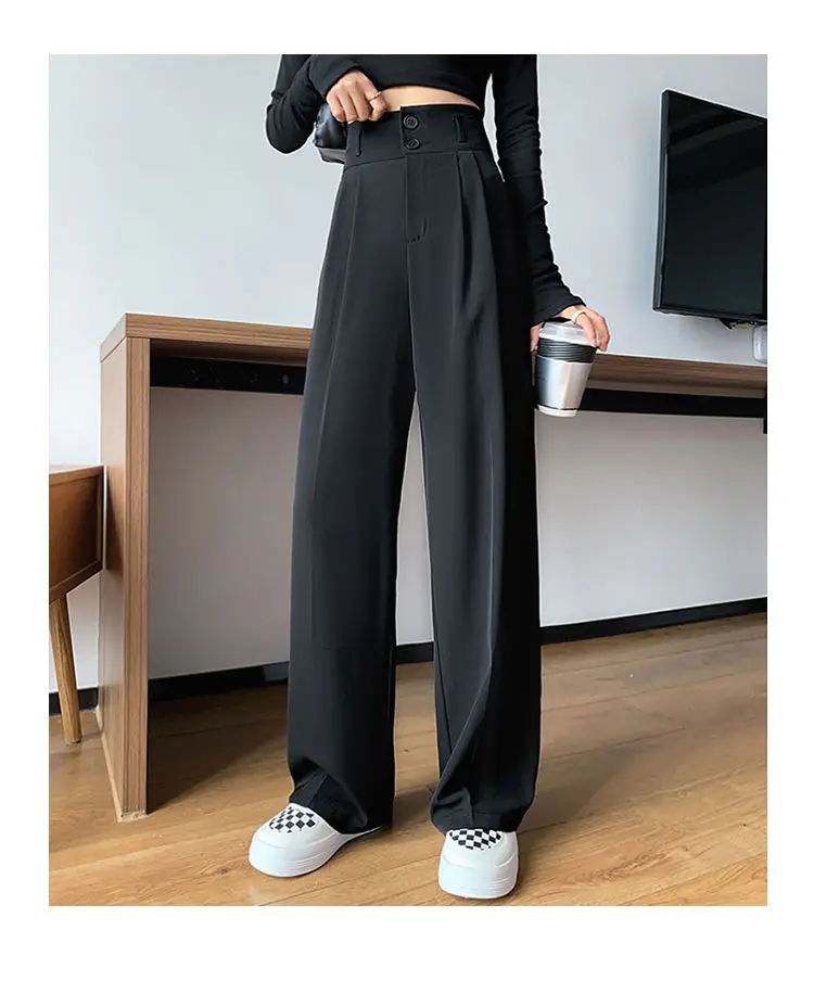 Gray High Waist Wide Leg Pants 2022 Summer — feature 21
