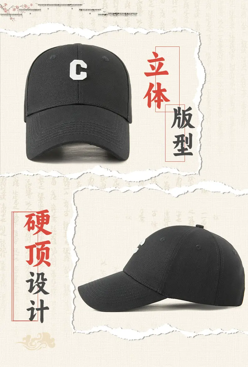 Red C Letter Baseball Cap for Women & Men — feature 3