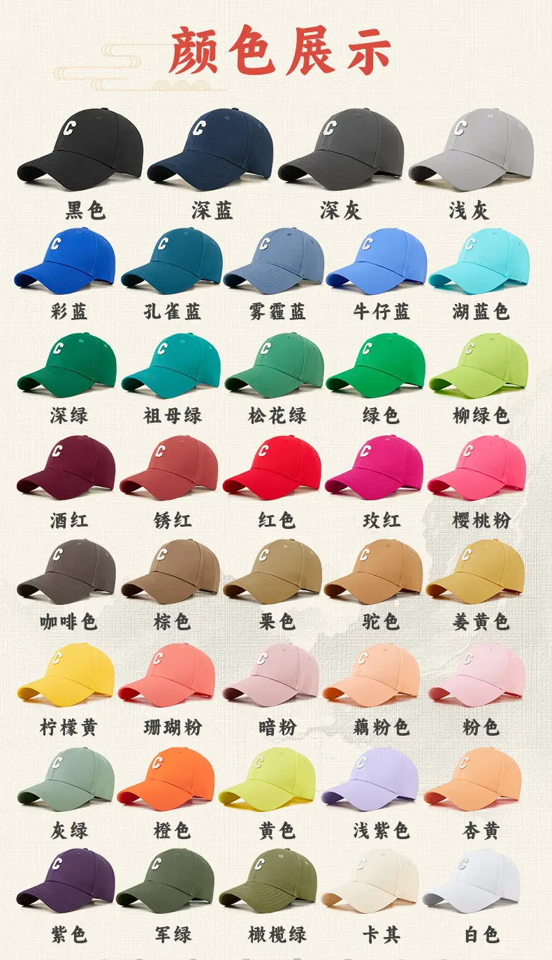 Red C Letter Baseball Cap for Women & Men — feature 5