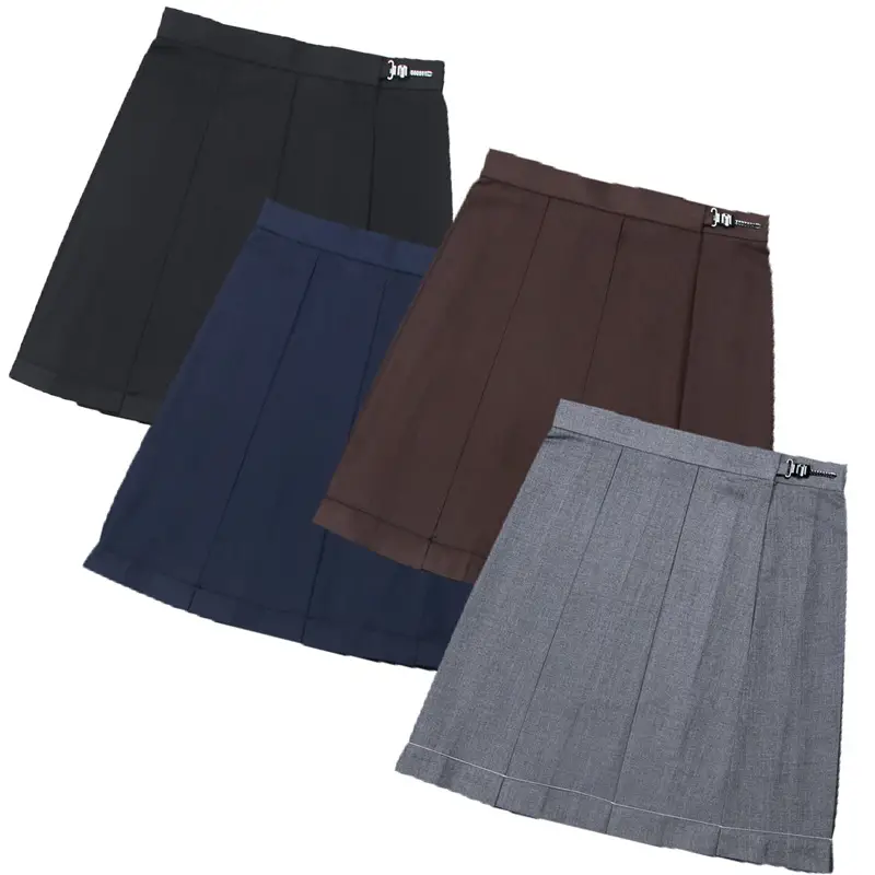 Gray Pleated Skirt 48CM Preppy Style - Image 18