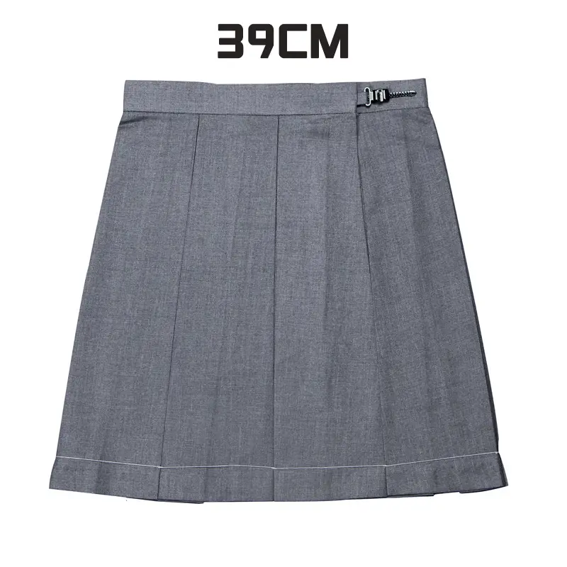 Gray Pleated Skirt 48CM Preppy Style - Image 5