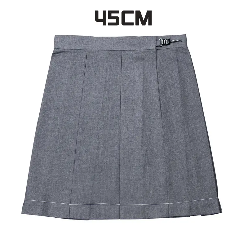 Gray Pleated Skirt 48CM Preppy Style - Image 7