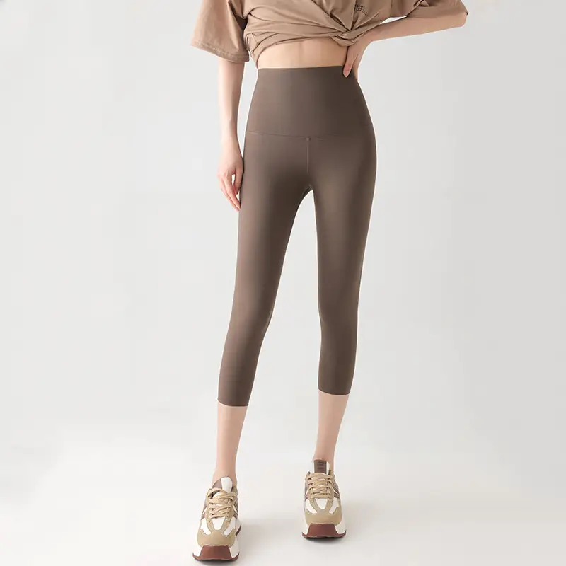 Women's Grey Shark Skin Leggings High Waist Tight - Image 6
