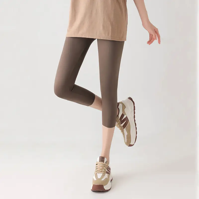 Women's Grey Shark Skin Leggings High Waist Tight - Image 7
