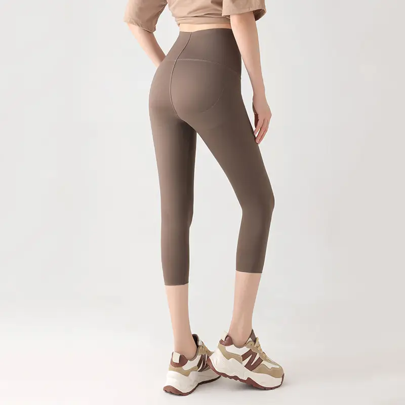 Women's Grey Shark Skin Leggings High Waist Tight - Image 8