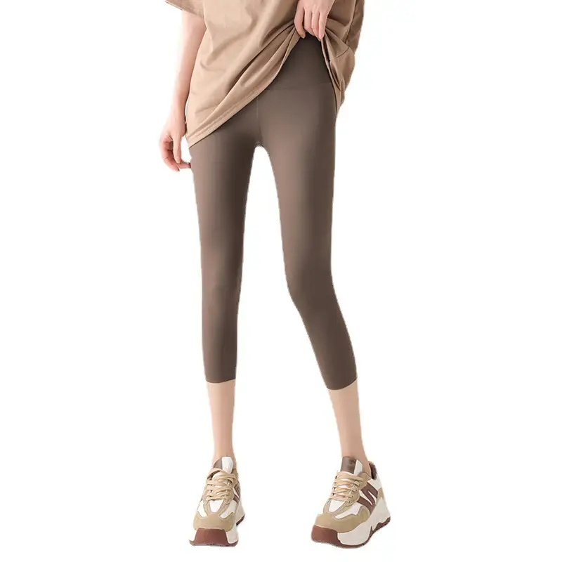 Women's Grey Shark Skin Leggings High Waist Tight - Image 9