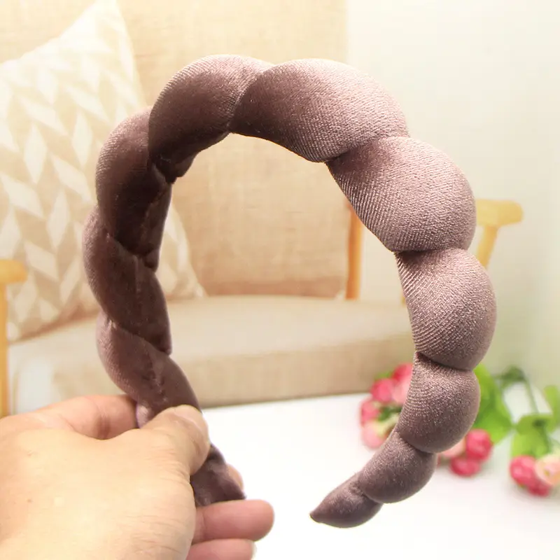Velvet Twist Hair Hoop for Women Brown