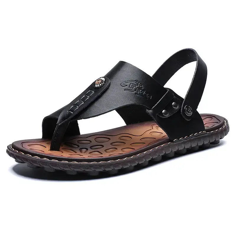 Men's Buckle Sandals Plus Size 47 Brown