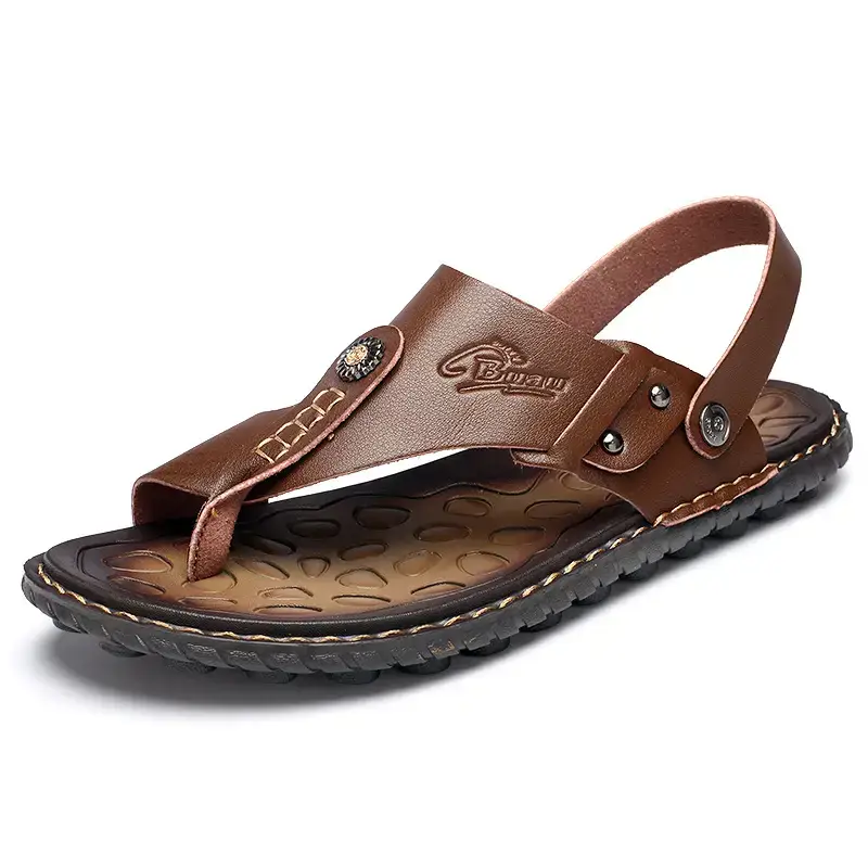 Men's Buckle Sandals Plus Size 47 Brown