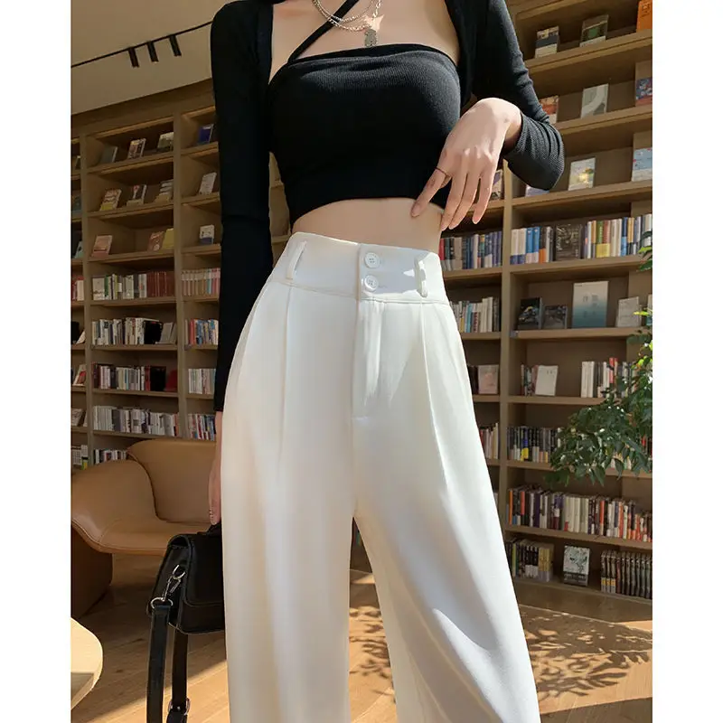 Black Wide-leg Women's Pants High Waist Spring Summer - Image 22