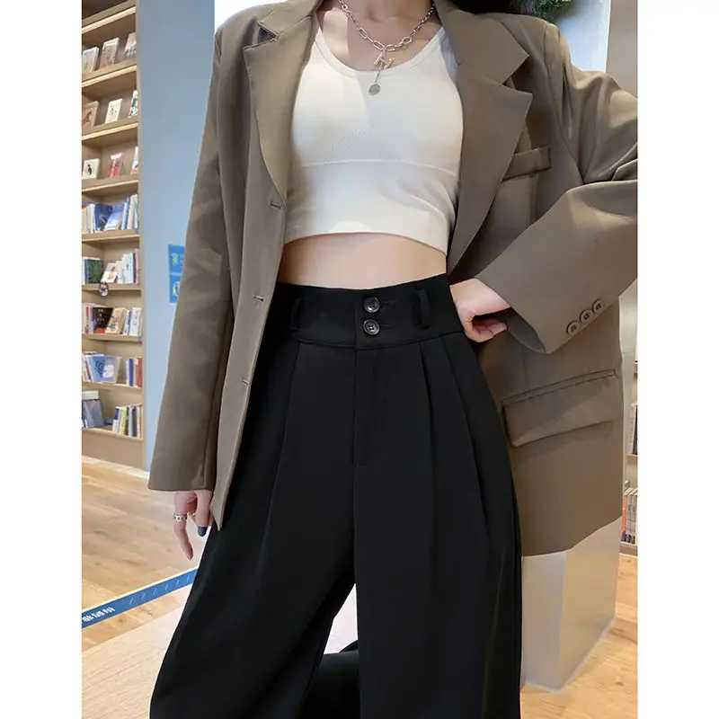 Black Wide-leg Women's Pants High Waist Spring Summer - Image 24
