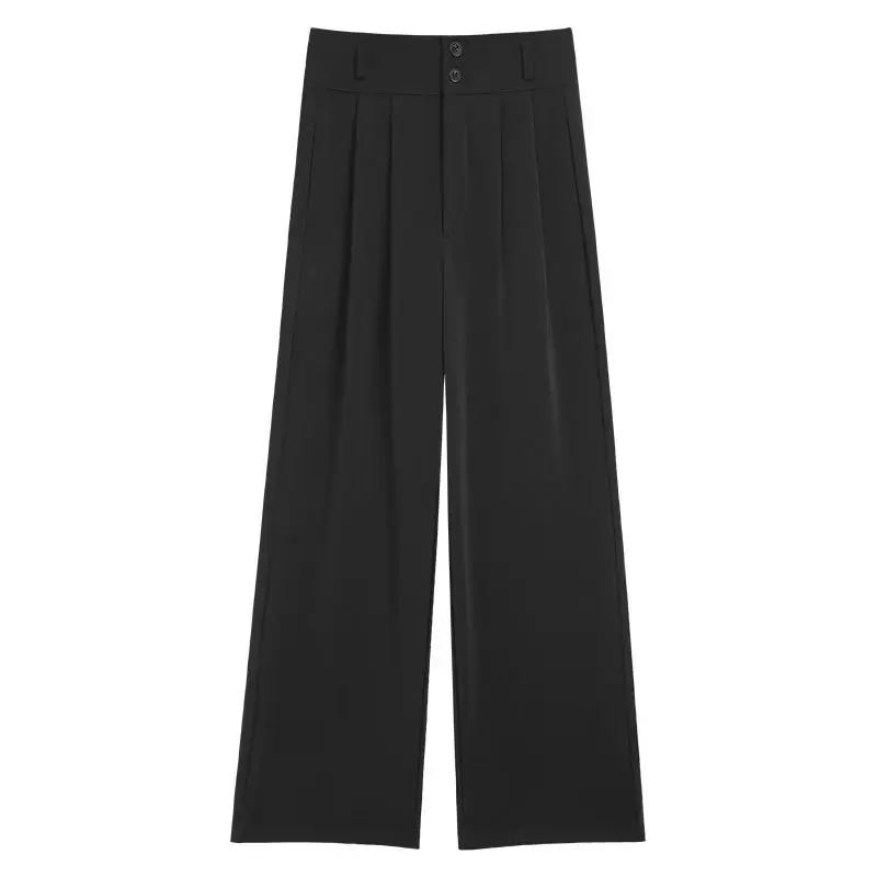 Black Wide-leg Women's Pants High Waist Spring Summer - Image 25