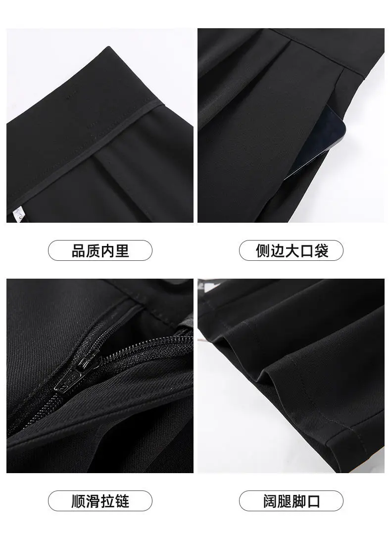 Black Wide-leg Women's Pants High Waist Spring Summer — feature 20