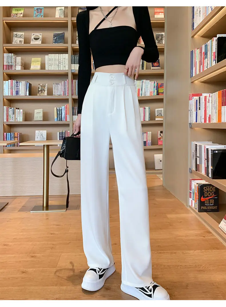 Black Wide-leg Women's Pants High Waist Spring Summer — feature 22
