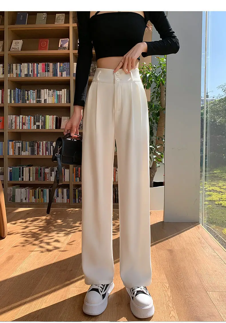 Black Wide-leg Women's Pants High Waist Spring Summer — feature 25
