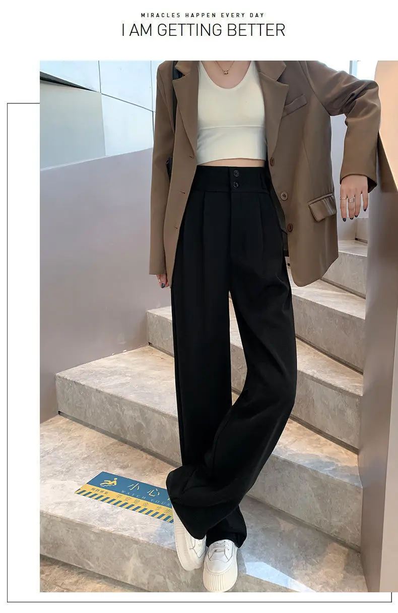 Black Wide-leg Women's Pants High Waist Spring Summer — feature 27