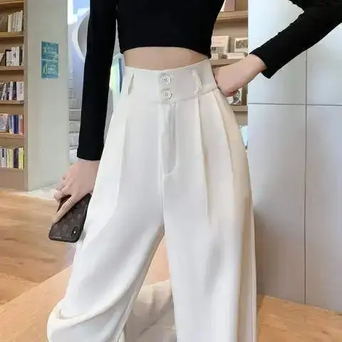 Black Wide-leg Women's Pants High Waist Spring Summer - Image 16