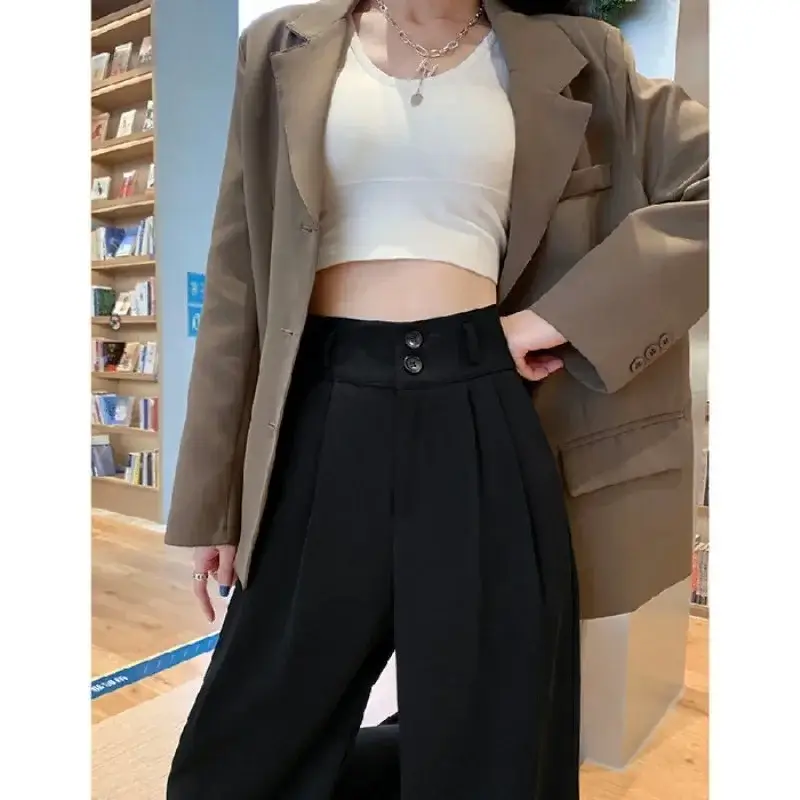 Black Wide-leg Women's Pants High Waist Spring Summer - Image 7