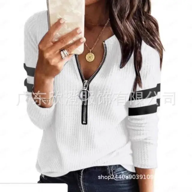 White Zipper Top with Zip Front & Black Straps - Image 9