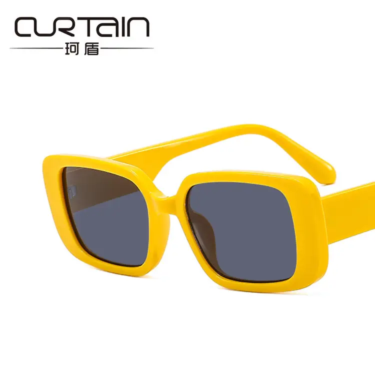 Korean Style Sunglasses Yellow Rectangular Women 2022 - Image 10