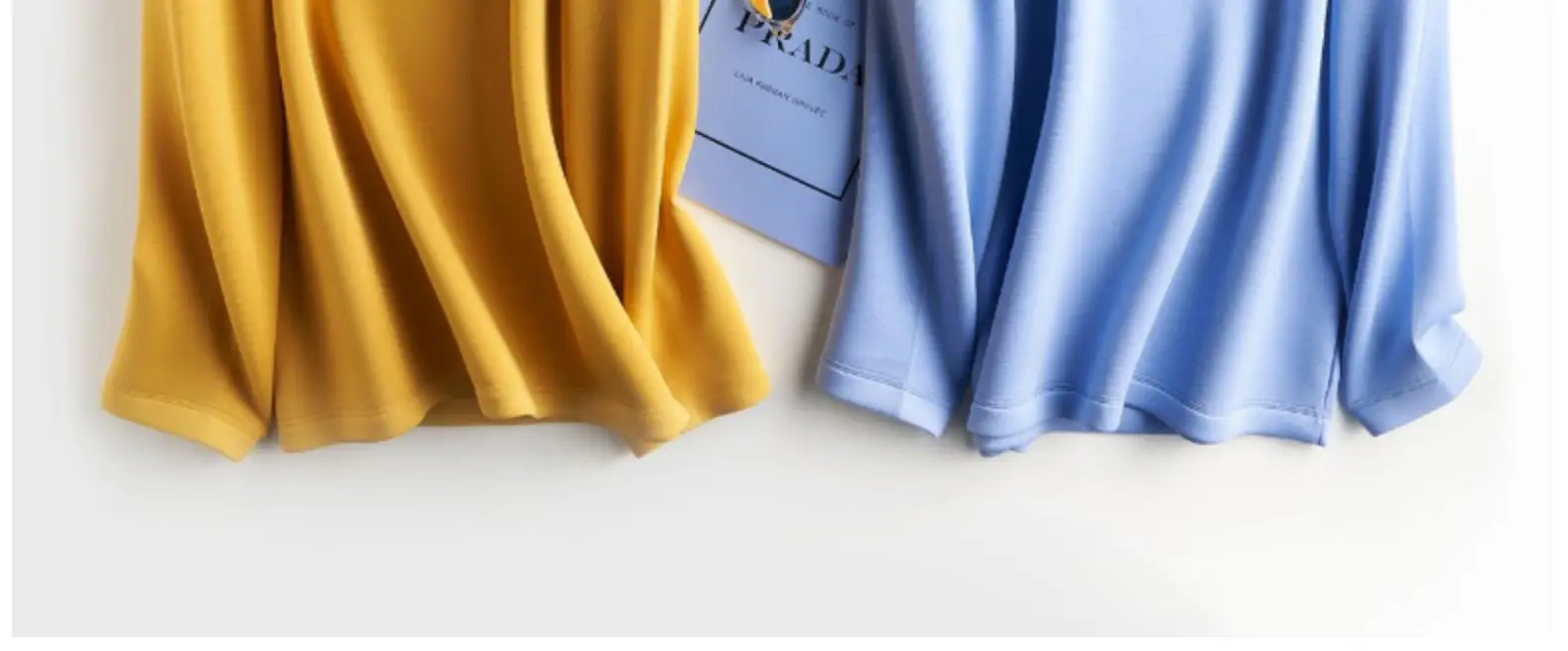 Women Blue Air Layer Long Sleeve T-Shirt Korean Style — feature 63