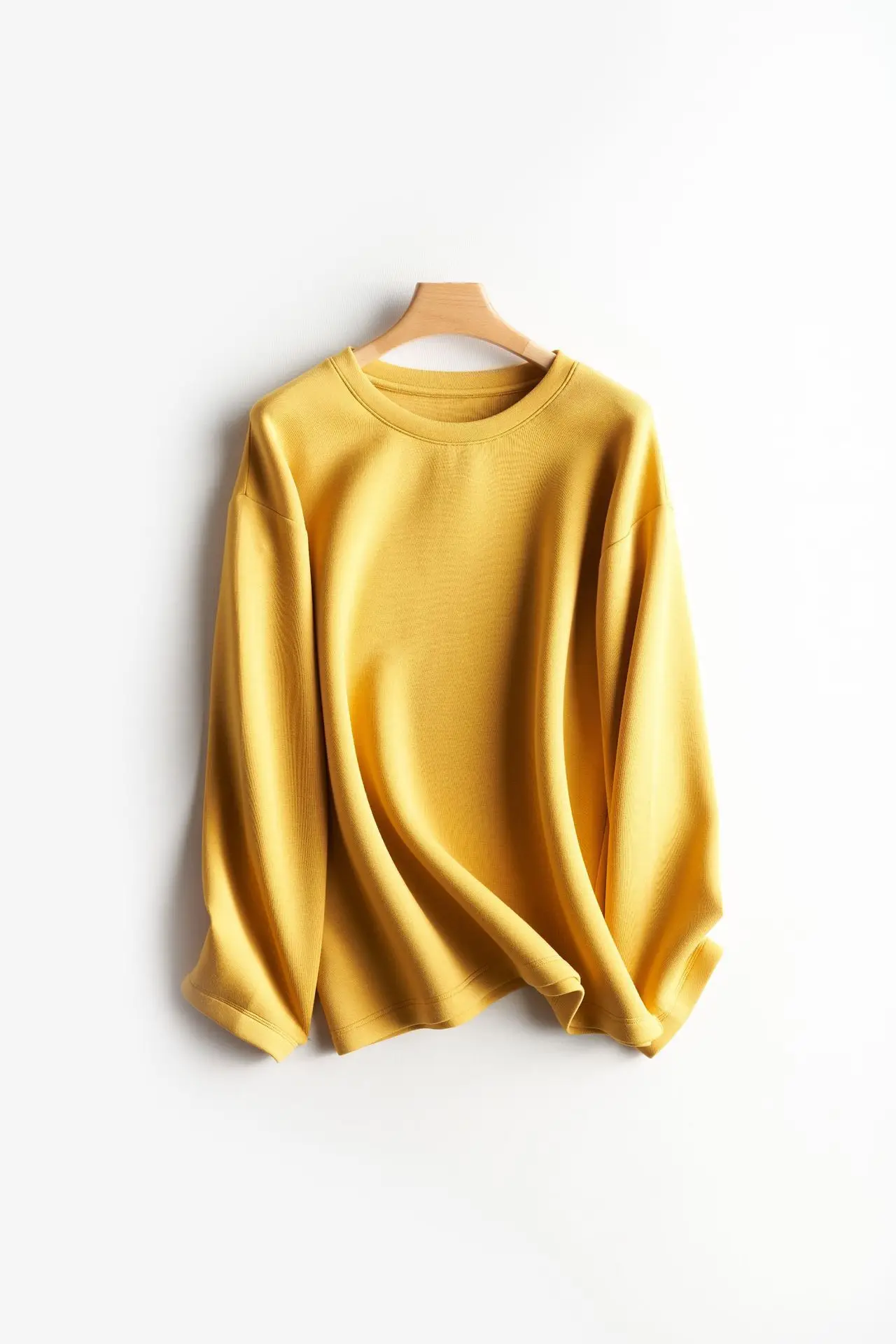 Women Blue Air Layer Long Sleeve T-Shirt Korean Style