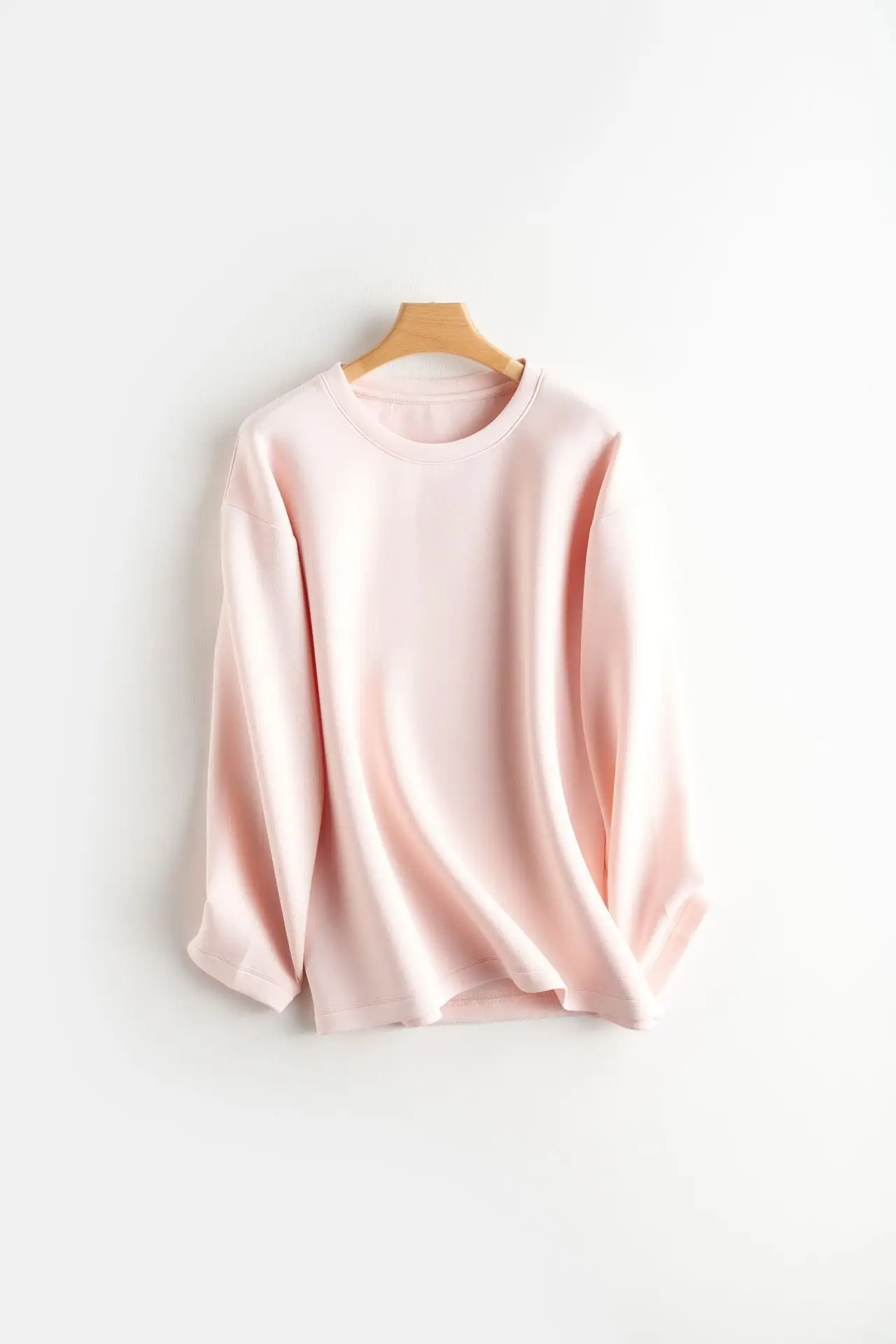 Women Blue Air Layer Long Sleeve T-Shirt Korean Style