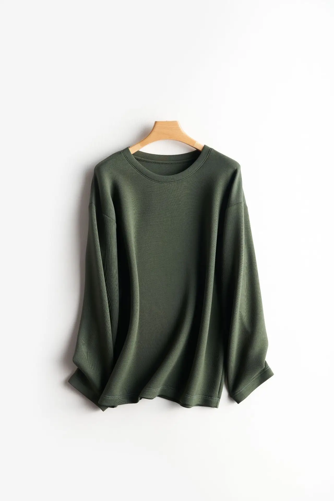Women Blue Air Layer Long Sleeve T-Shirt Korean Style