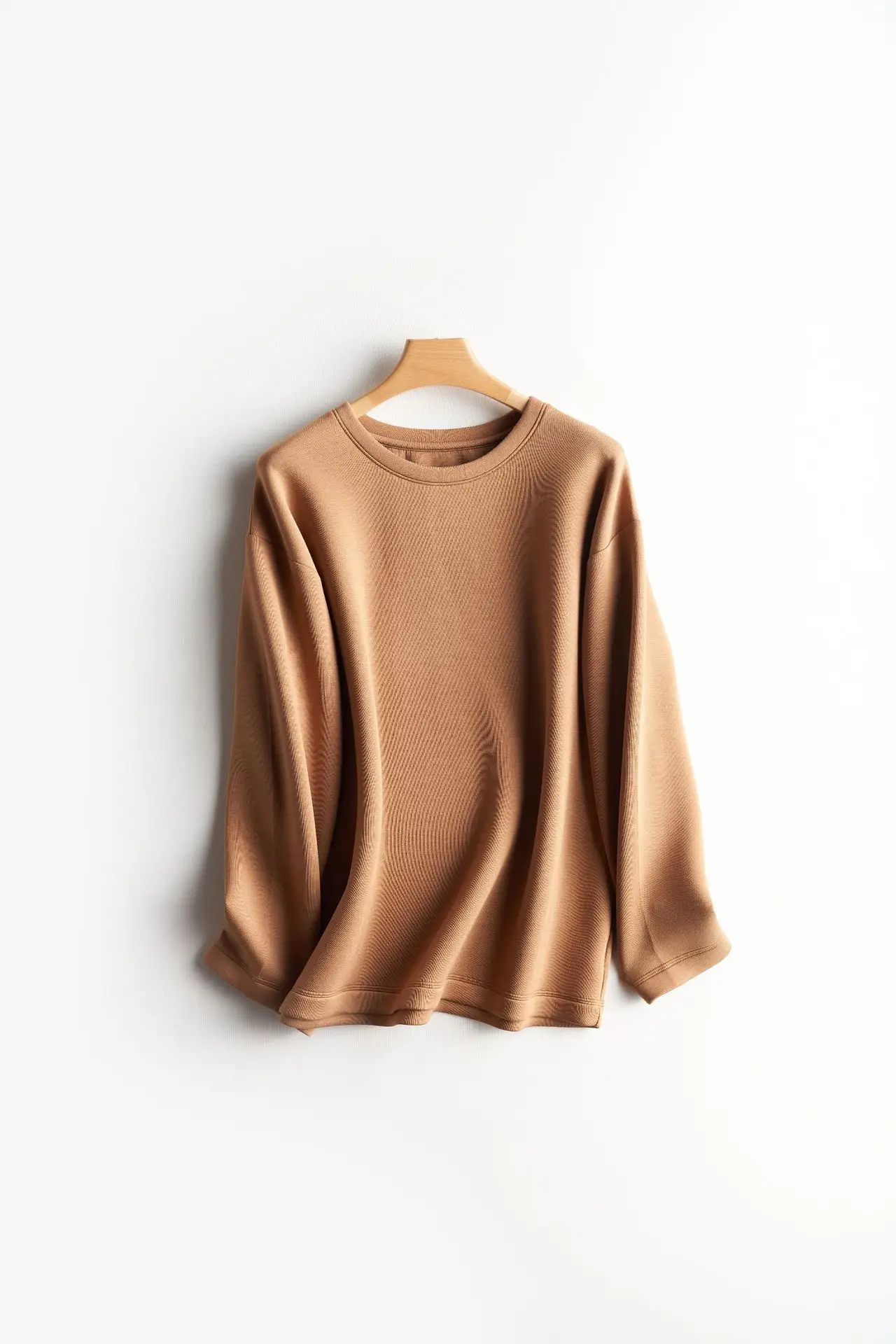 Women Blue Air Layer Long Sleeve T-Shirt Korean Style