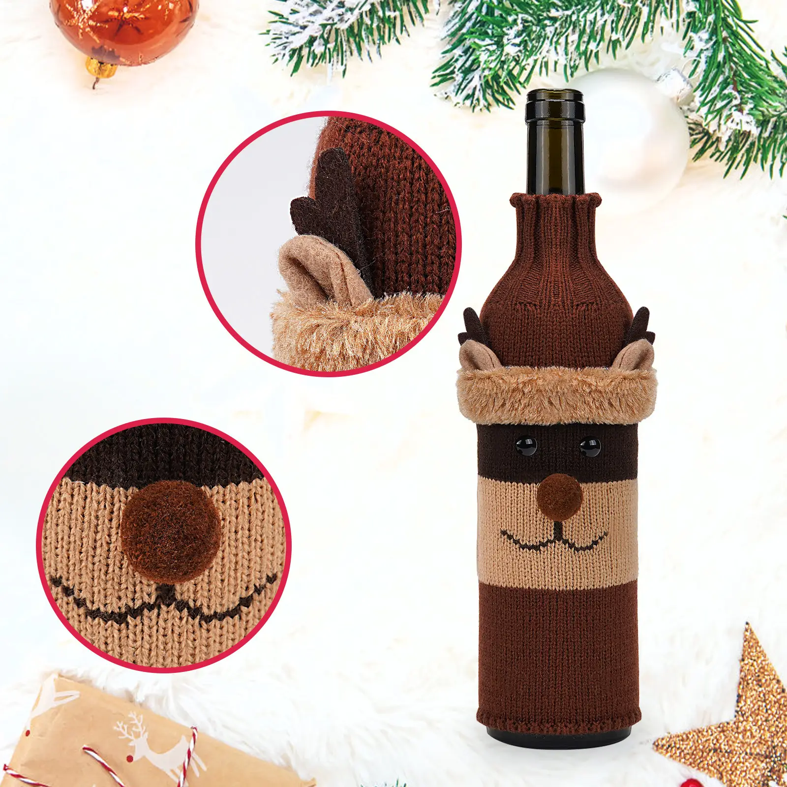 Christmas Claus Snowman Wine Bottle Set for Party & Home — feature 19