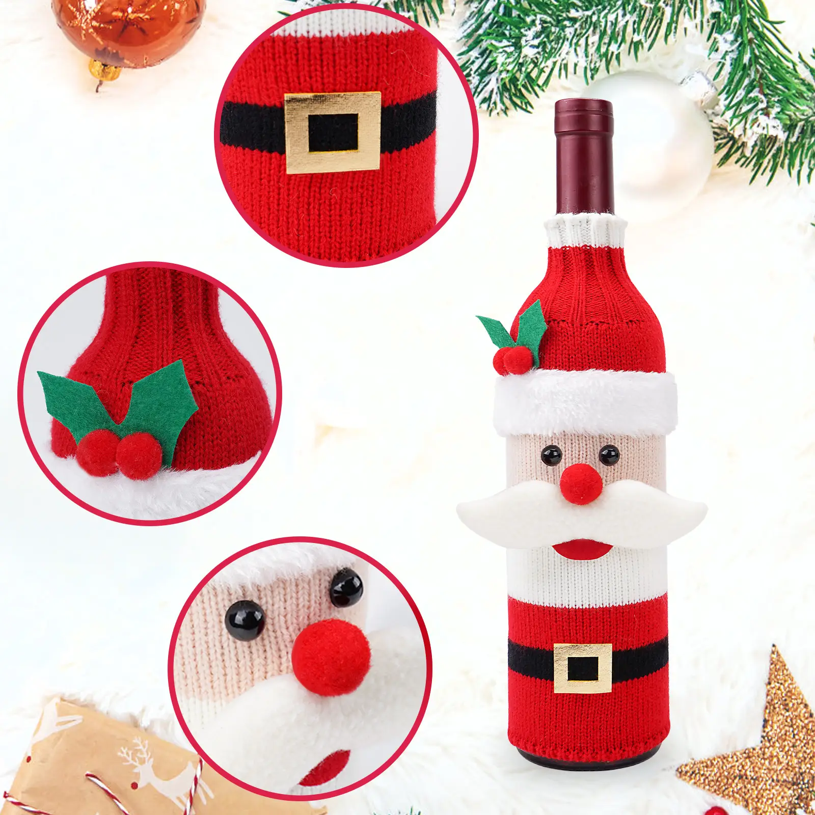 Christmas Claus Snowman Wine Bottle Set for Party & Home — feature 20