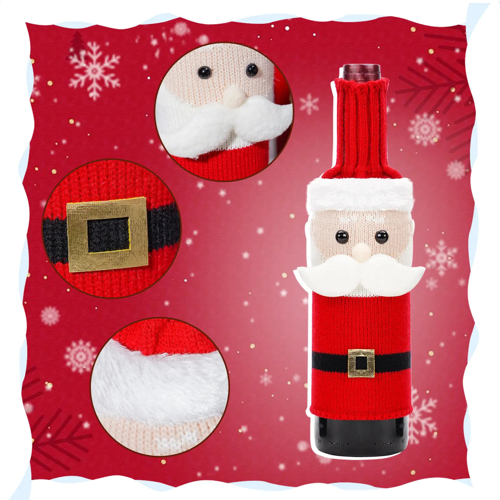 Christmas Claus Snowman Wine Bottle Set for Party & Home — feature 21