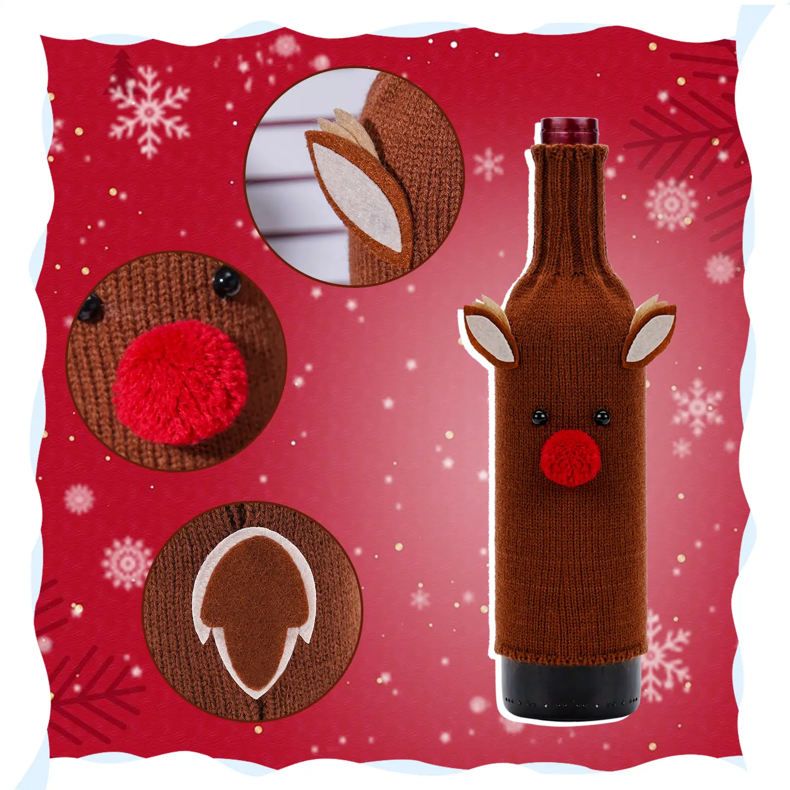 Christmas Claus Snowman Wine Bottle Set for Party & Home — feature 22
