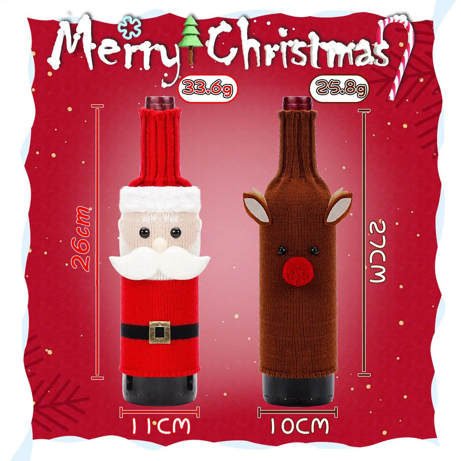 Christmas Claus Snowman Wine Bottle Set for Party & Home — feature 24