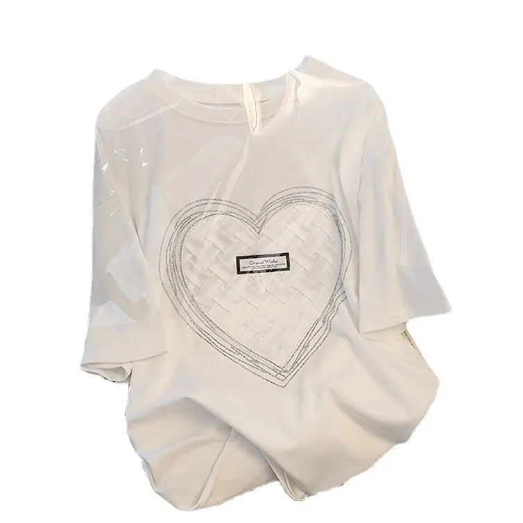 200g Pure Cotton Korean Hot Diamond T-Shirt Large - Image 7