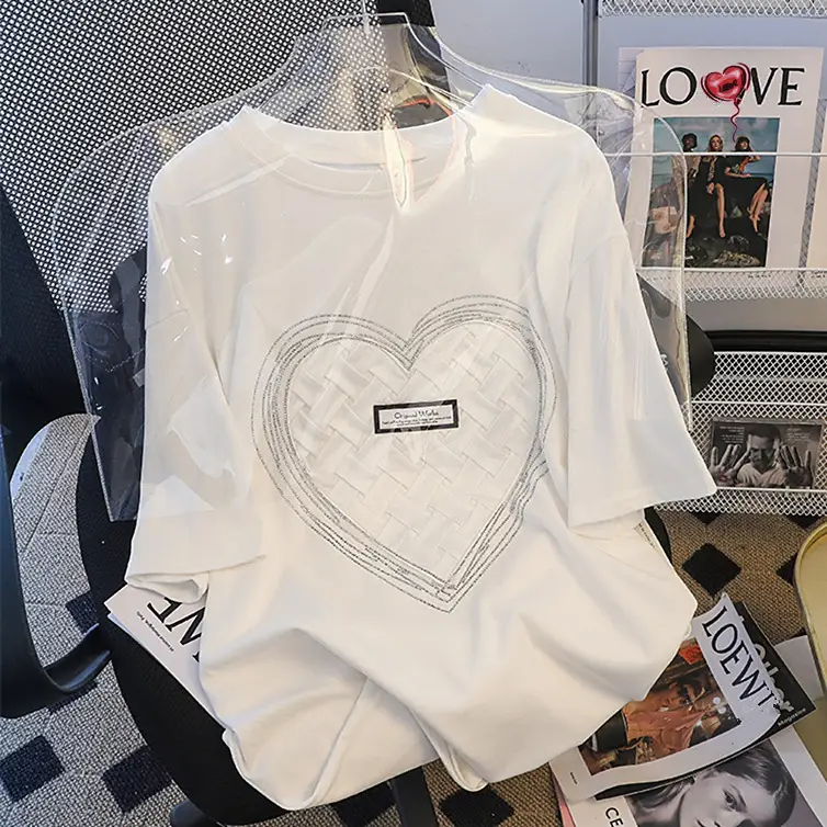 200g Pure Cotton Korean Hot Diamond T-Shirt Large — feature 10