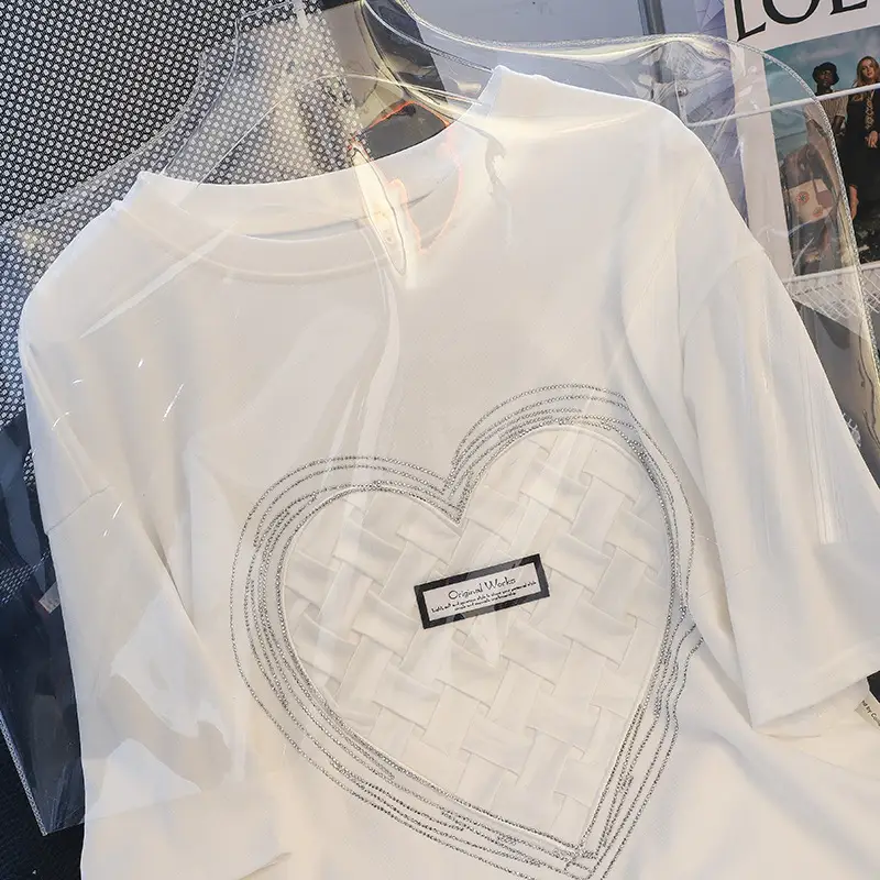 200g Pure Cotton Korean Hot Diamond T-Shirt Large — feature 11
