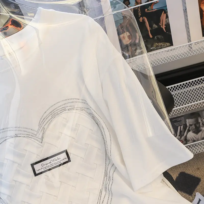 200g Pure Cotton Korean Hot Diamond T-Shirt Large — feature 13